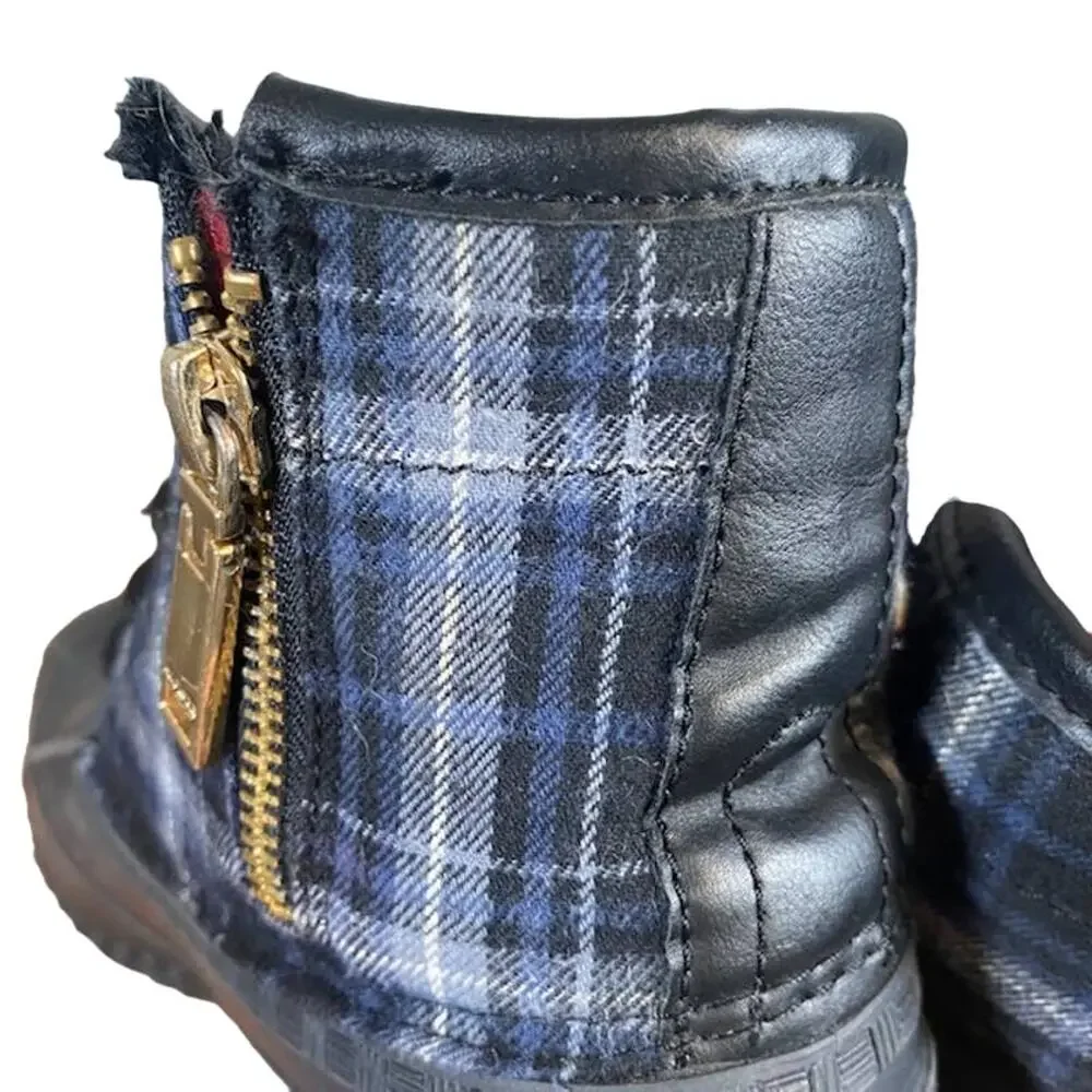 Tommy Hilfiger Women’s Black & Blue Duck TW Roan Zipper Rain Boots Size 7